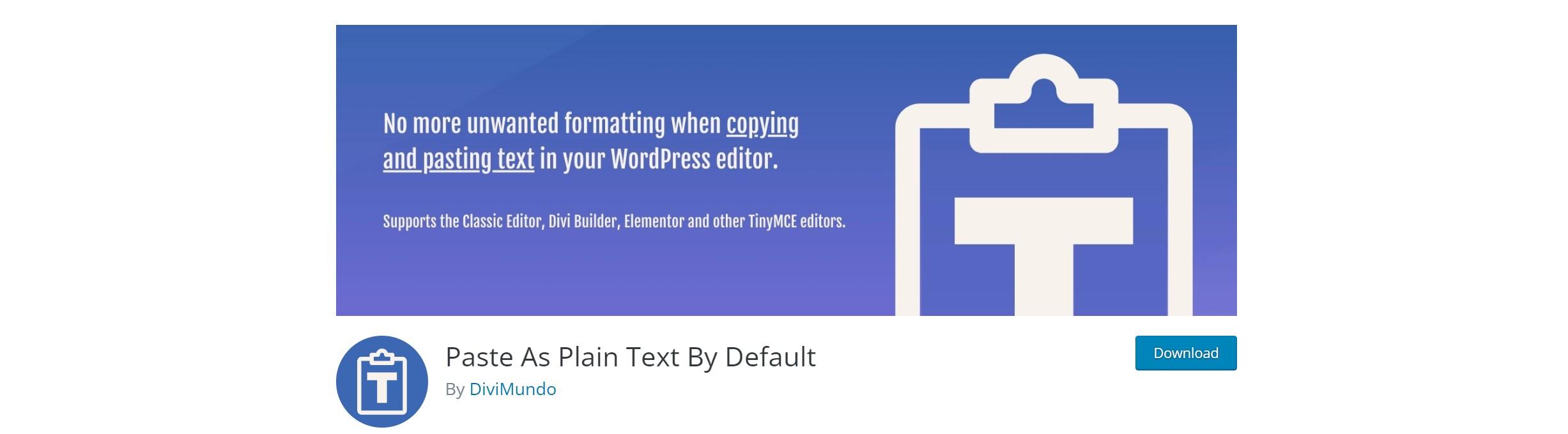 Paste As Plain Text By Default